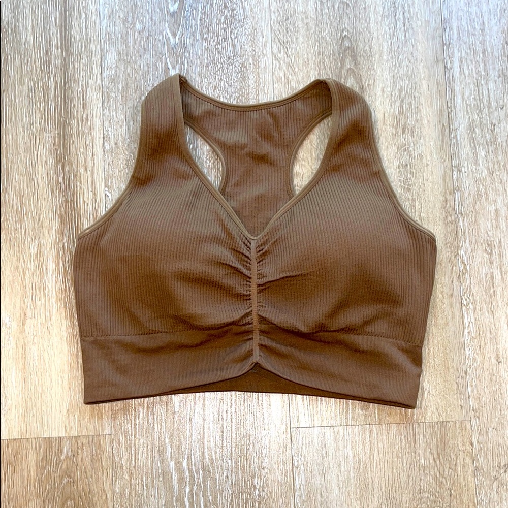 NVGTN Brown Ribbed Bra L